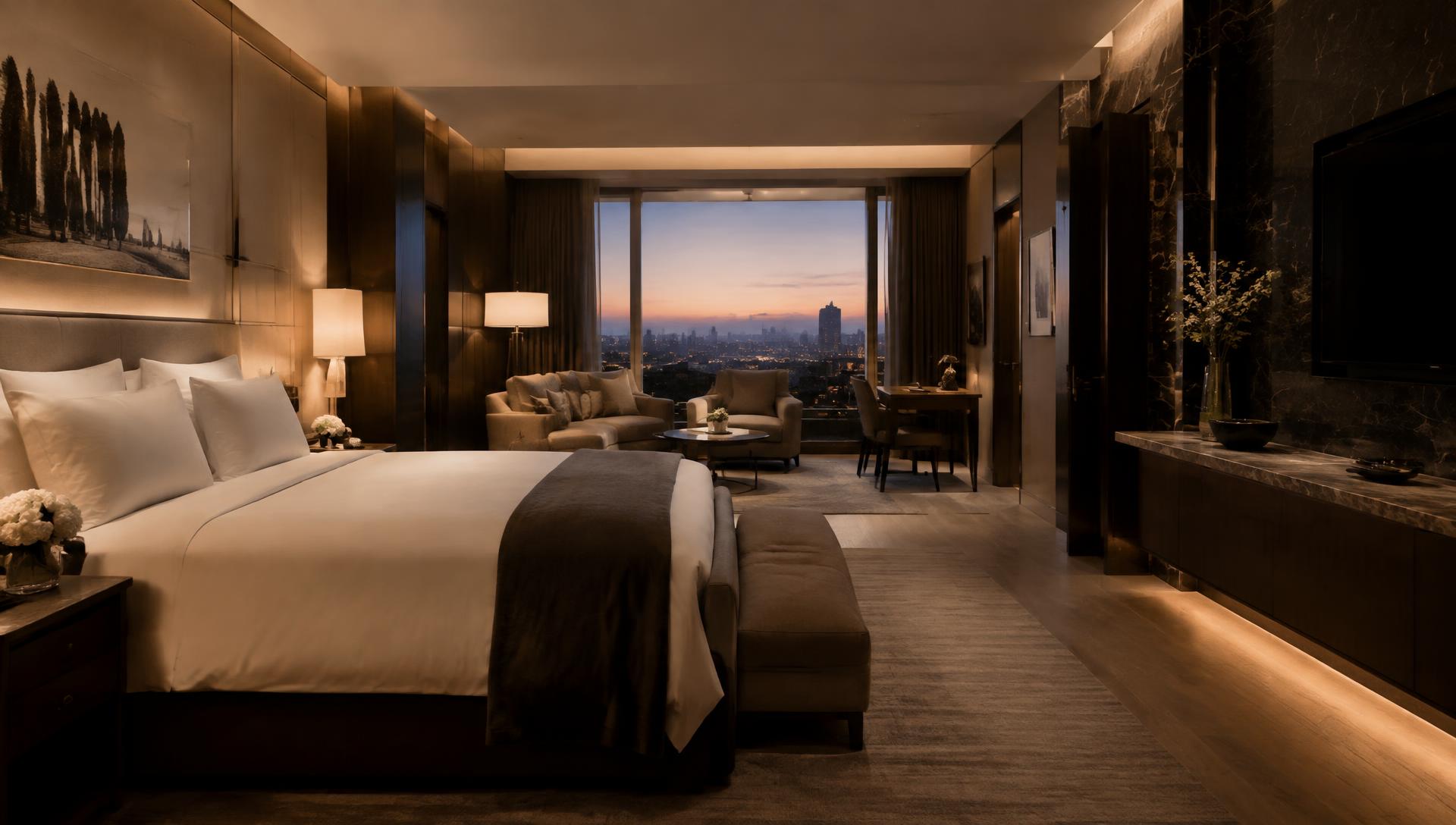 Luxury hotel room prepared with GEM amenities